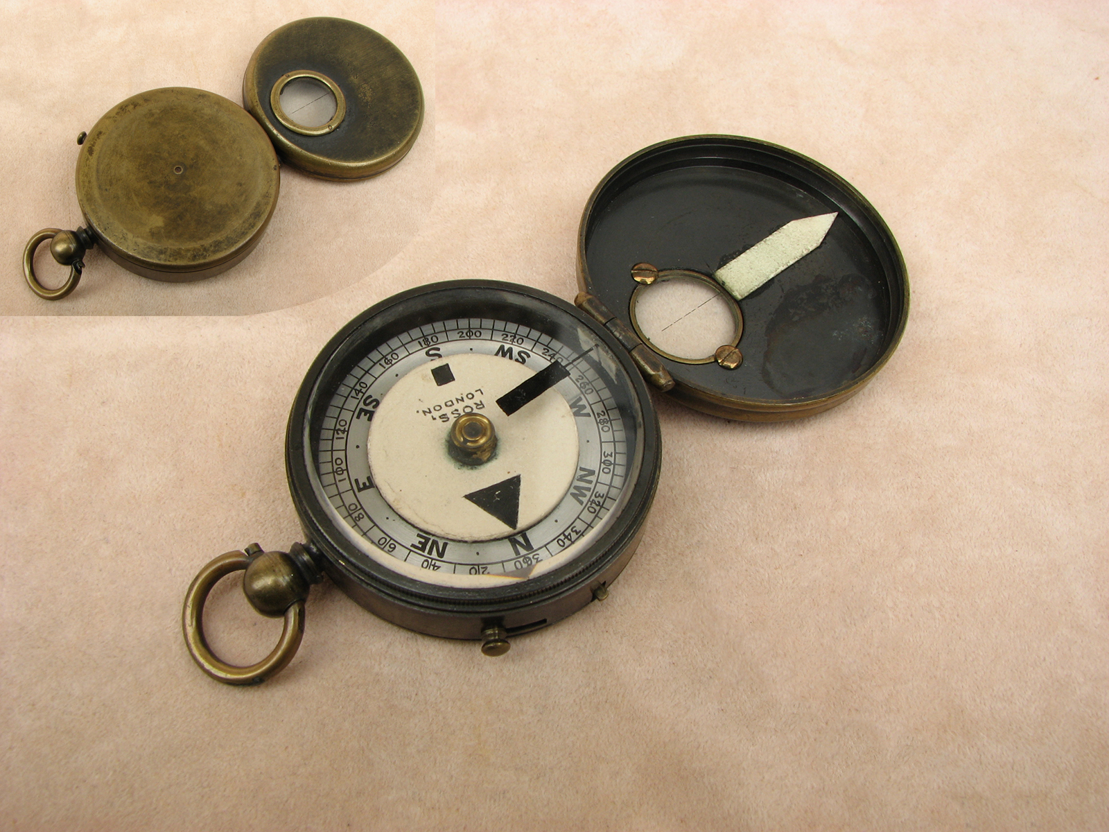 Early 1900's Ross non prismatic marching compass